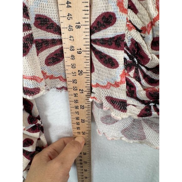 Free People Through‎ the Meadow Top white sand floral sz S - Picture 8 of 9